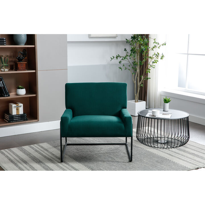 Accent Chair - Modern Industrial Slant Armchair with Metal Frame - Premium High Density Soft Single chair for Living Room Bedroom
