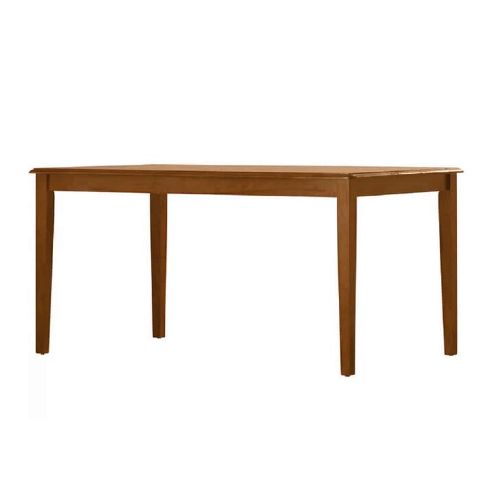 Nova 60 Inch Rectangular Dining Table, Tapered Legs, Rich Walnut Brown