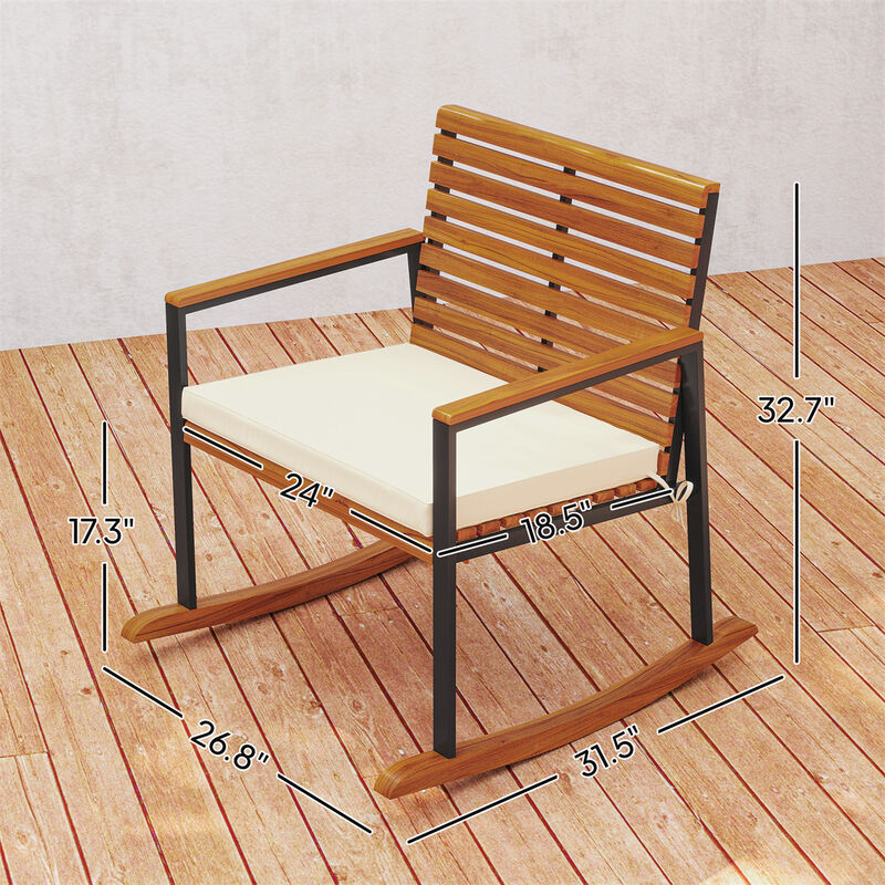 Rocking Chair for Porch, Patio, or Garden with Durable Outdoor Design image number 7