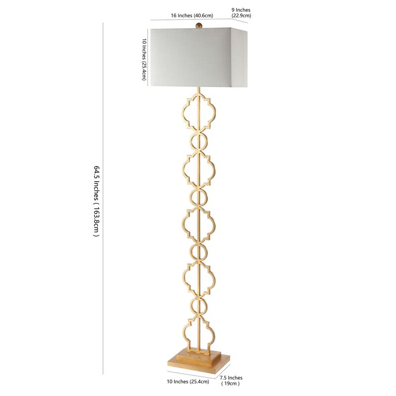 Selina Iron Ogee Trellis Modern LED Floor Lamp