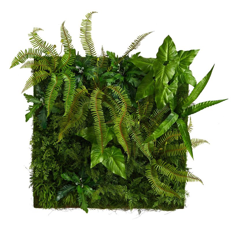 Nearly Natural 40-in x 40-in Mixed Greends Artificial Living Wall