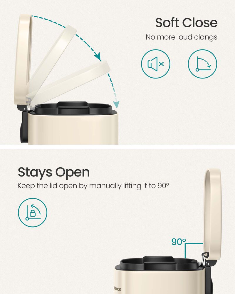 8 Gallon Step-On Trash Can &ndash; Waste Bin with Inner Bucket, Ideal for Kitchen, Pantry, or Breakroom