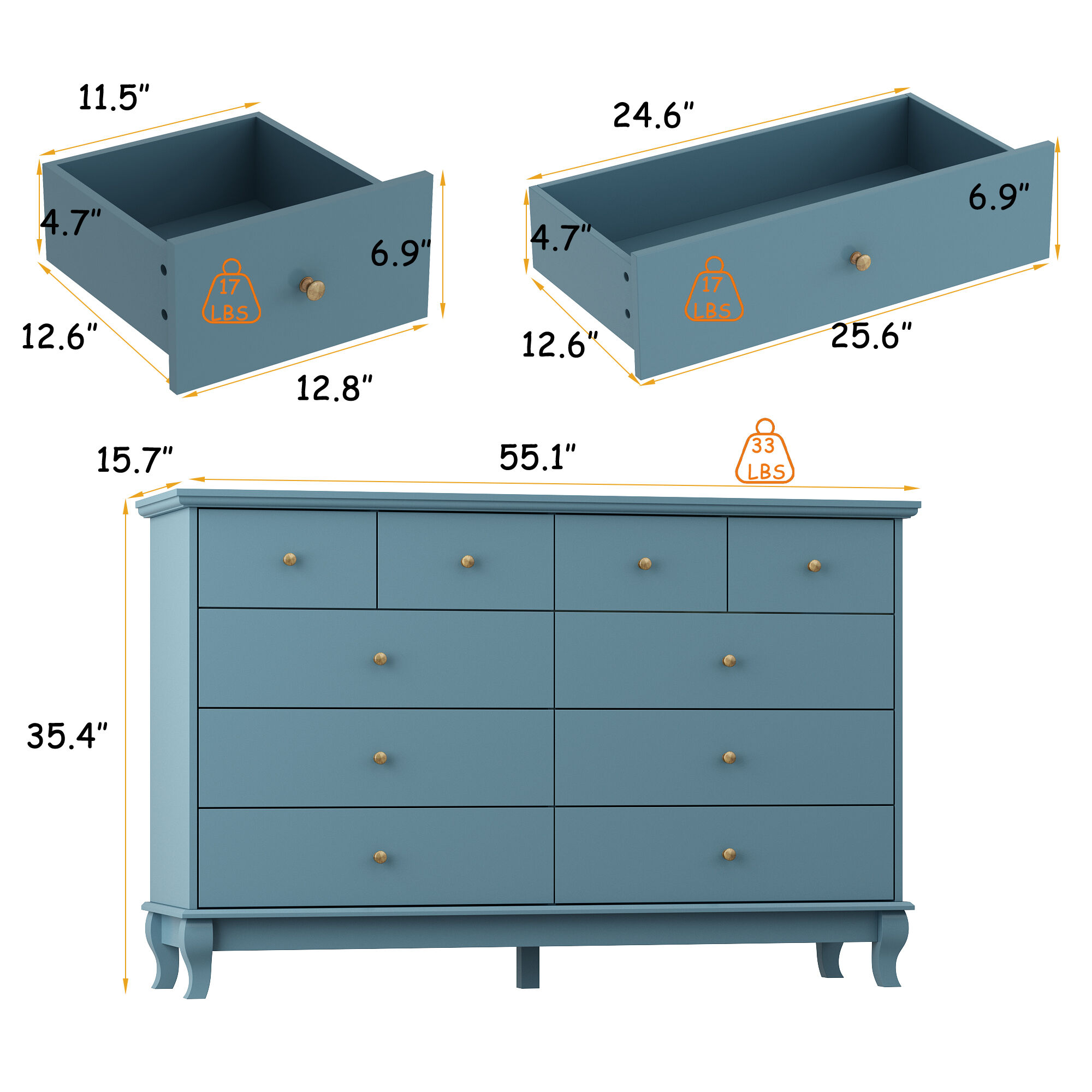 ★ももきち★drawer フリンジ　ライトブルー　サイズ2 未使用 Carter's Marisol 6-Drawer Dresser – DaVinci Baby