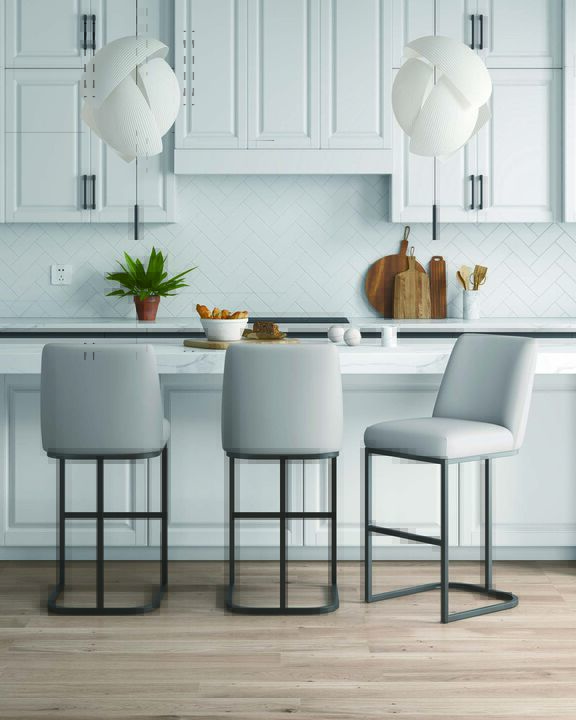 Serena Light Gray Barstools (Set of 3)