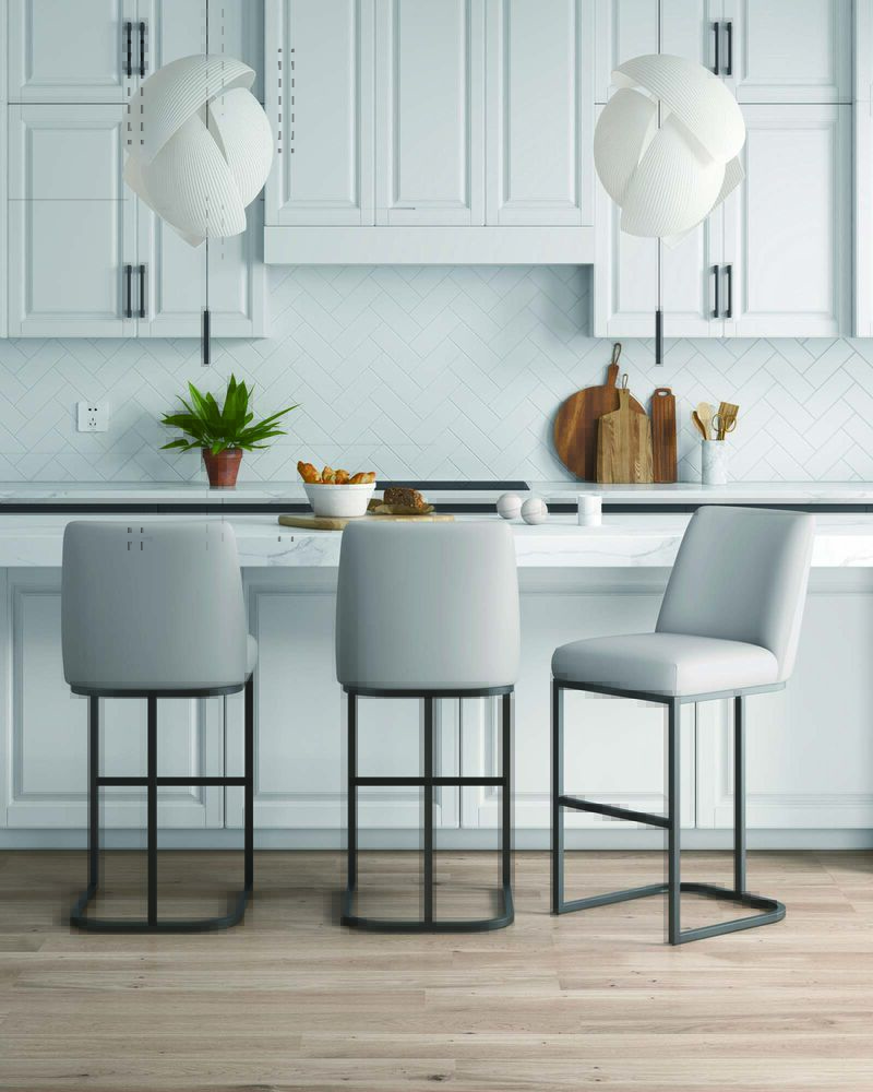 Serena Light Gray Barstools (Set of 3)