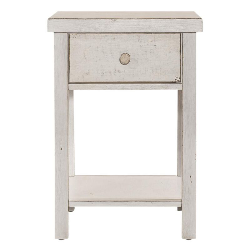 Liberty Furniture Modern Farmhouse Drawer Chair Side Table in Dusty w/ Heavy Distressing image number 7