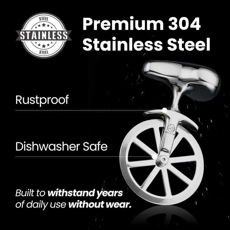 Gourmet Easy Pizza Cutter Stainless Steel Ultra Durable Non-Slip Ergonomic Easy Clean image number 4