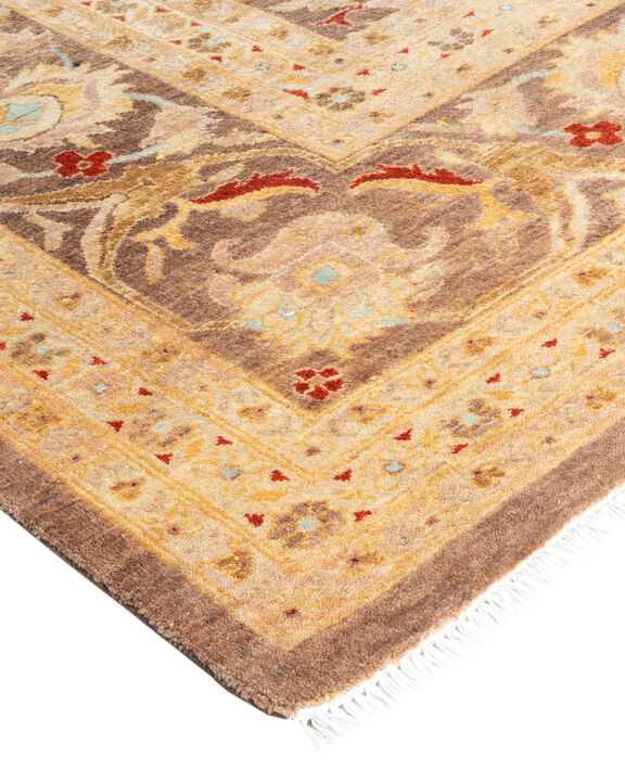 Eclectic, One-of-a-Kind Hand-Knotted Area Rug  - Brown, 8' 2" x 9' 10"