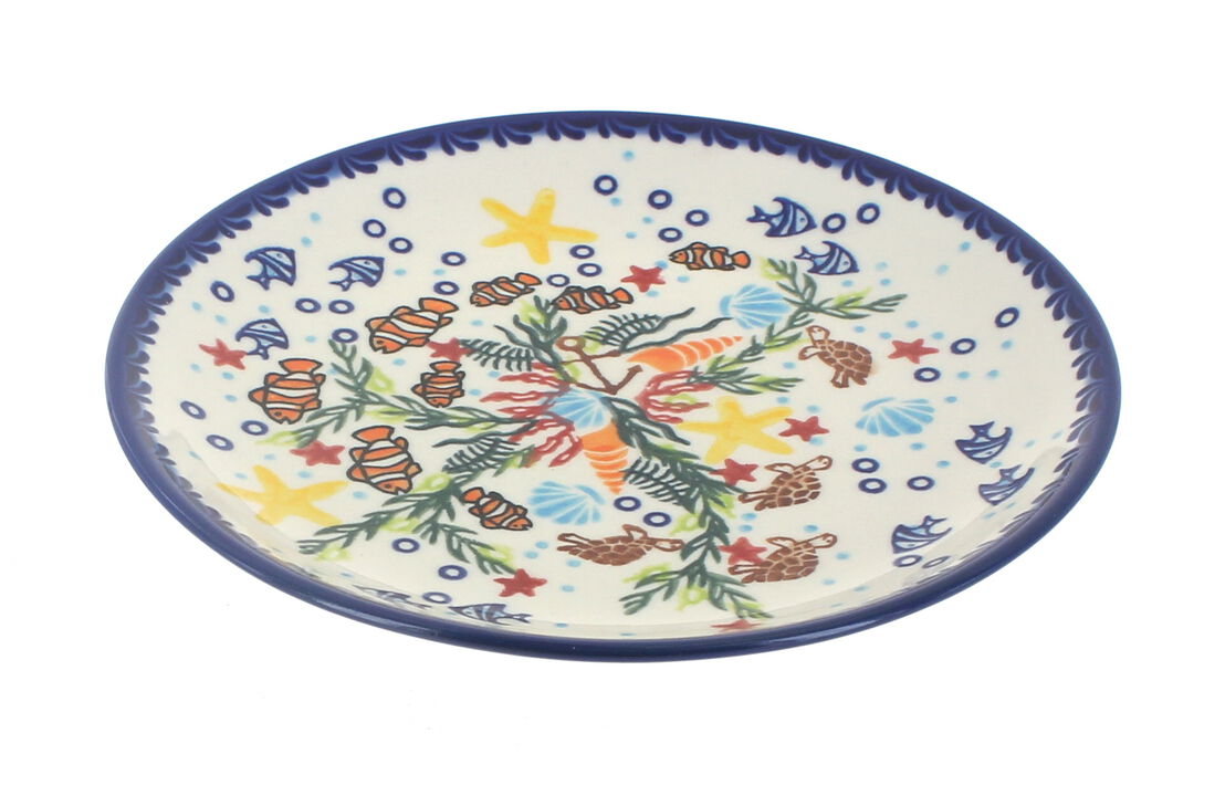 Blue Rose Polish Pottery Arctic Holidays Dessert Plate