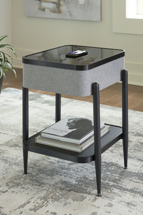 Jorvalee Built-In Speaker Accent Table with Wireless and USB Charging