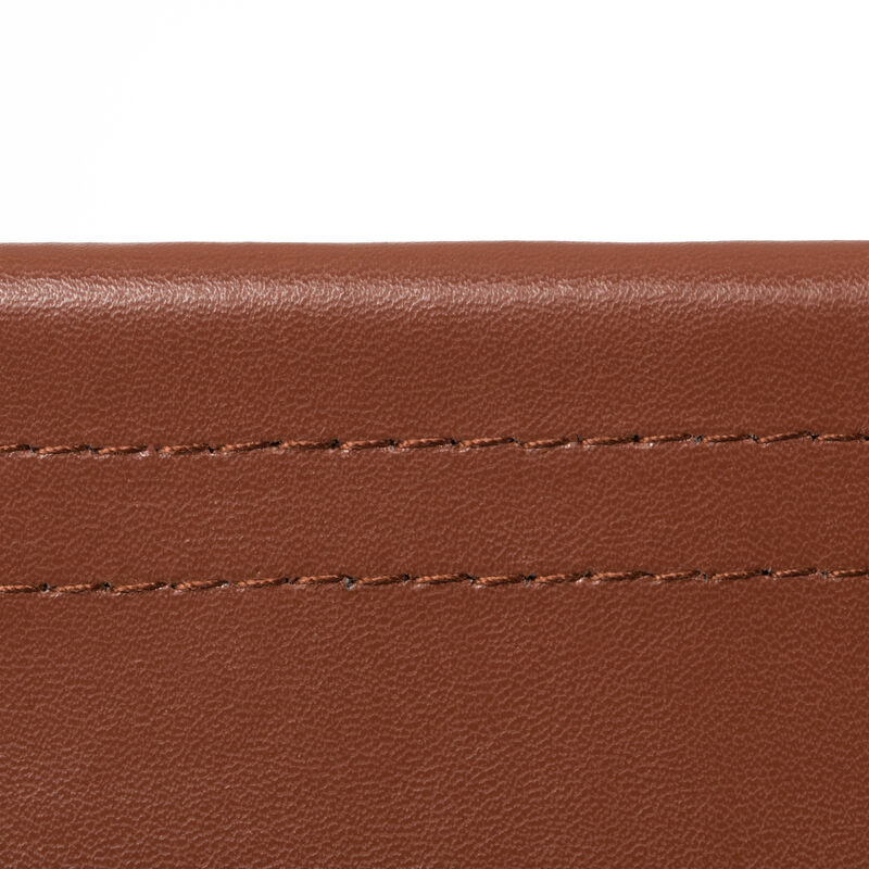 Gold Metal and Brown Leather Modern Decorative Freestanding Magazine Book Rack Storage Holder