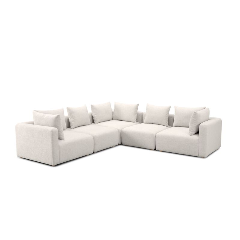 Hangover Heavy Textured Fabric 5-Piece Modular L-Sectional image number 0