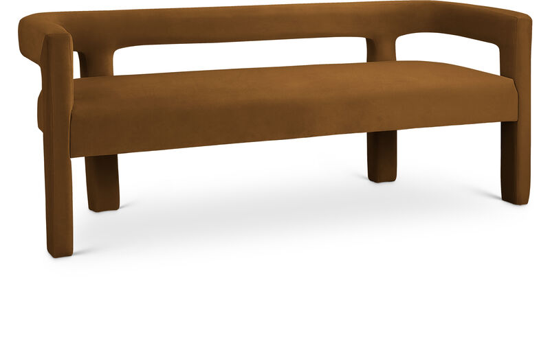 Meridian Furniture Athena Saddle Velvet Bench image number 0