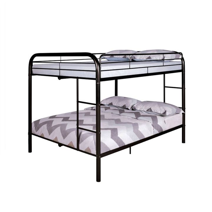 Fegy Bunk Bed with Ladder and Rails, Metal Frame