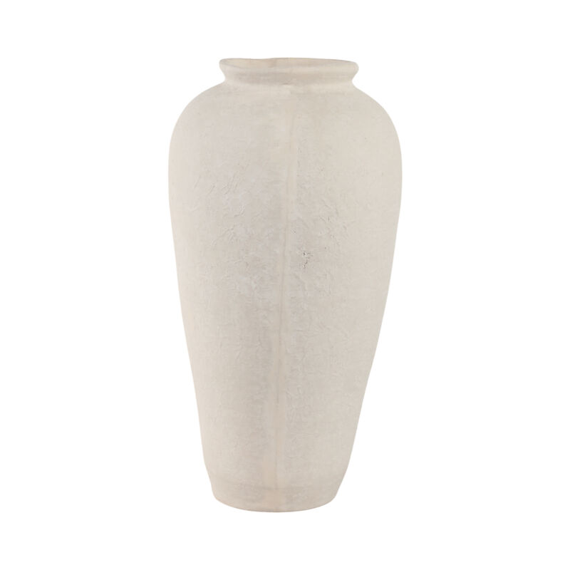 18x9" Paper Mache Floor Vase, White image number 2