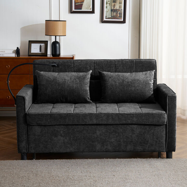 Merax Loveseat Sofa Pull-out Sofa Bed Sleeper Sofa with a Reversible Backrest Cushion