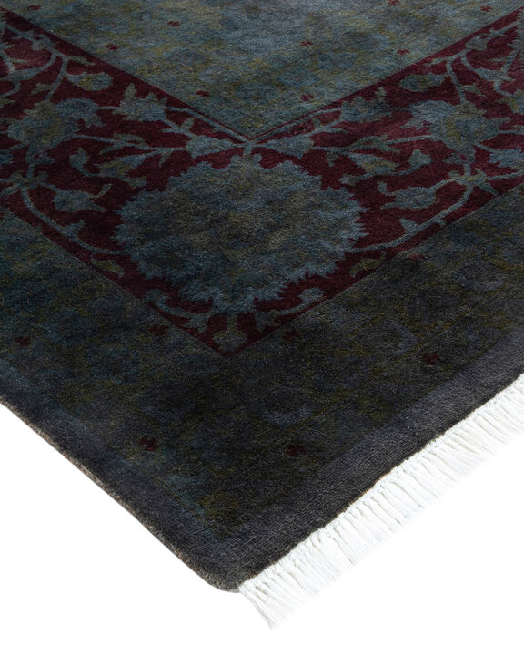 Fine Vibrance, One-of-a-Kind Hand-Knotted Area Rug  - Gray, 9' 0" x 12' 1"
