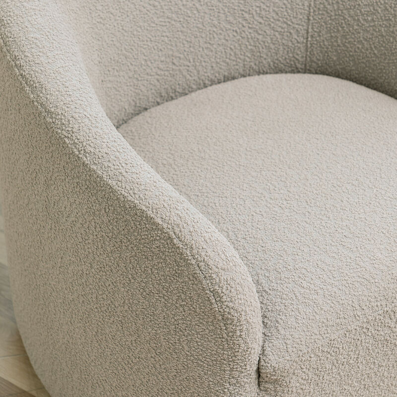 Ashlie Boucle Upholstered&nbsp;Swivel&nbsp;Barrel&nbsp;Armchair image number 5