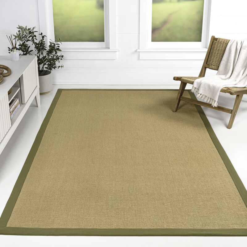 Camden Farmhouse Cottage Border Jute Area Rug