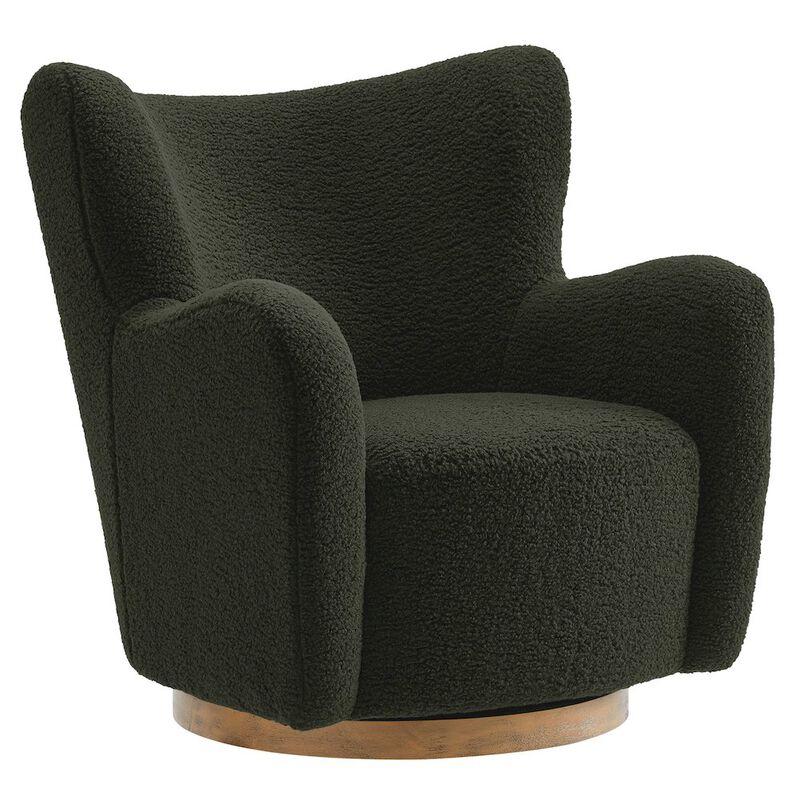 Montrose Wingback Sherpa Swivel Accent Chair image number 0