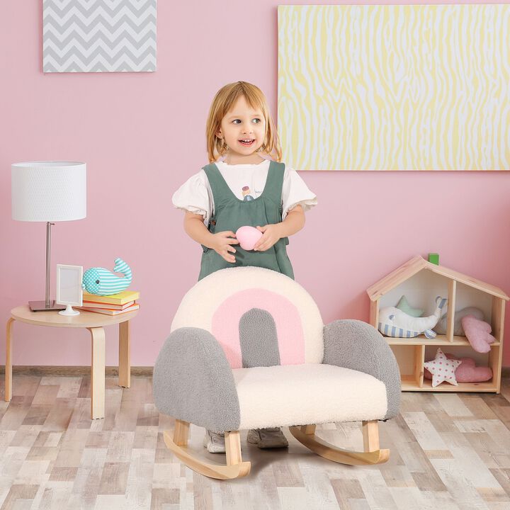 Kids Sofa, Rocking Chair, Kids Arm Chair for Nursery Kindergarten Playroom Bedroom, Gift for 3-5 Years Old Boys Girls, Gray