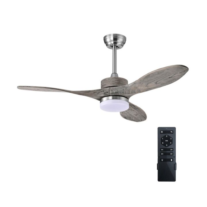 Hivvago 48 Inch Wood Ceiling Fan with LED Lights and 6 Speed Levels