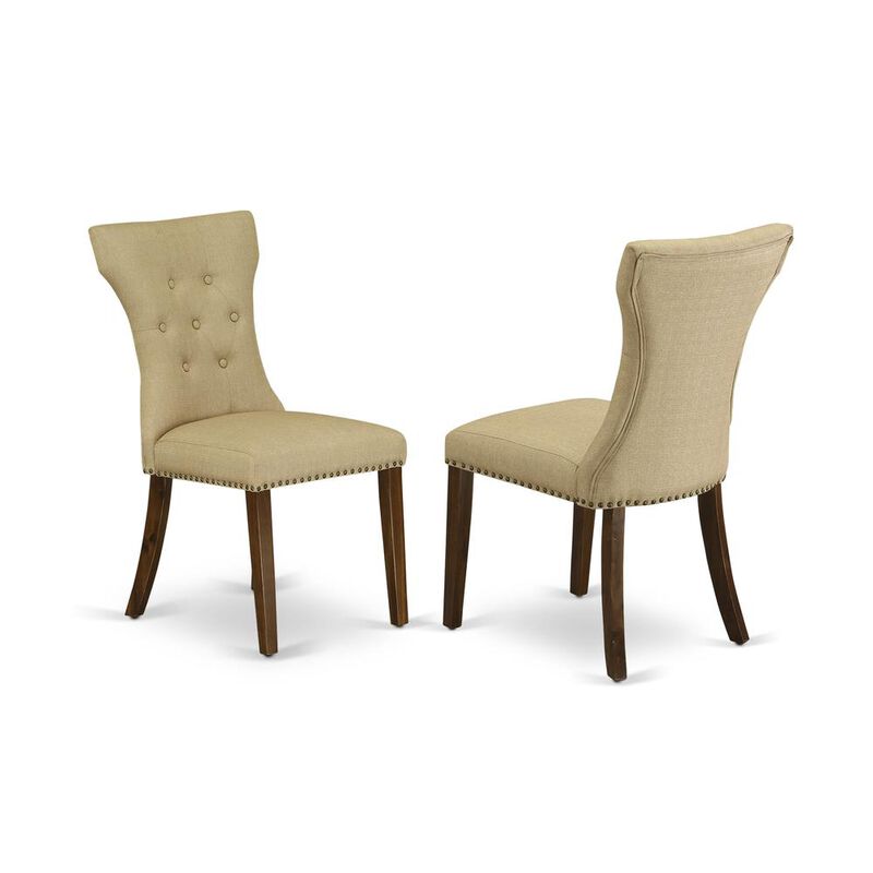 East West Furniture 3 Pc Dining Set  Includes a Square Table and 2 Upholstered Chairs