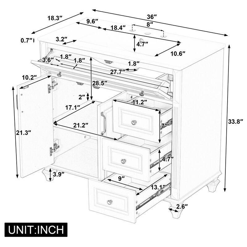 Mempra 36" Bathroom Vanity with Sink image number 8