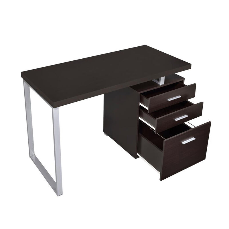 Streamdale 3-Drawer Office Desk in Cappuccino Finish