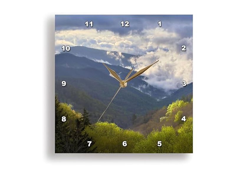 Oconaluftee Great Smoky Mountains North Wall Clock 13 Inch Home Decor image number 1