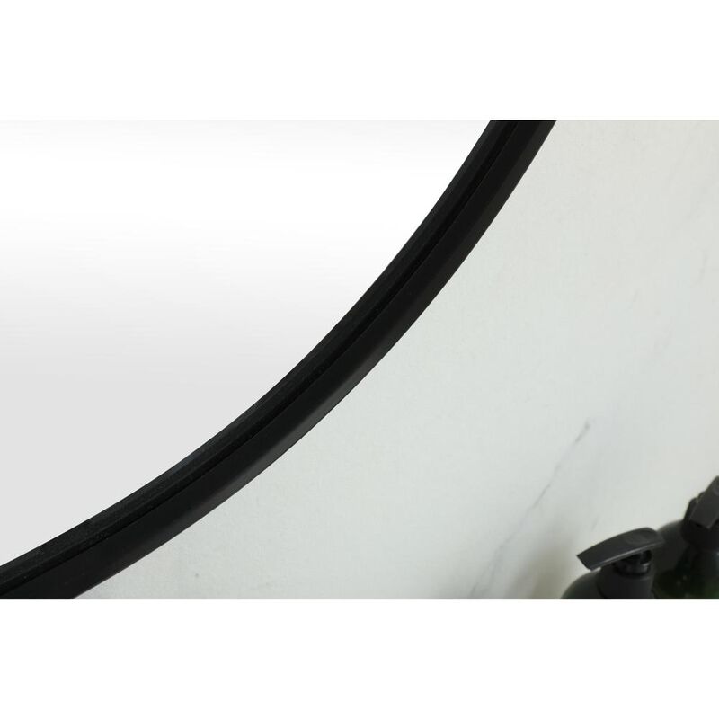 Elegant Decor Metal Frame Oval Mirror 36x60 Inch in Black