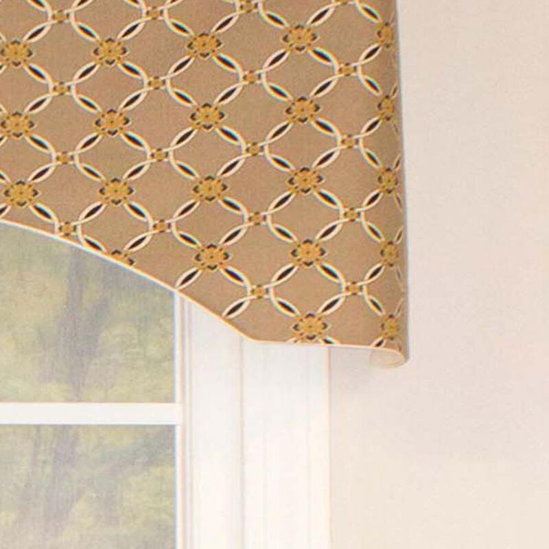 Andromeda Geometric Arch 3" Rod Pocket Valance 50" x 17" Stone by RLF Home