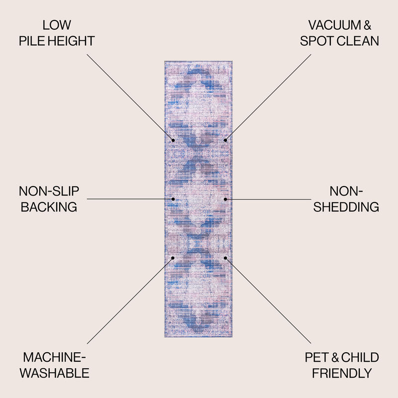 Regis Bohemian Medallion Machine-Washable Area Rug