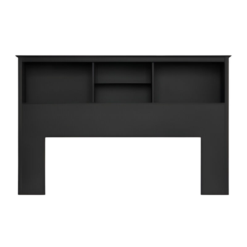 Queen-Size Storage Headboard with Built-In Shelves for Functional Bedroom Organization