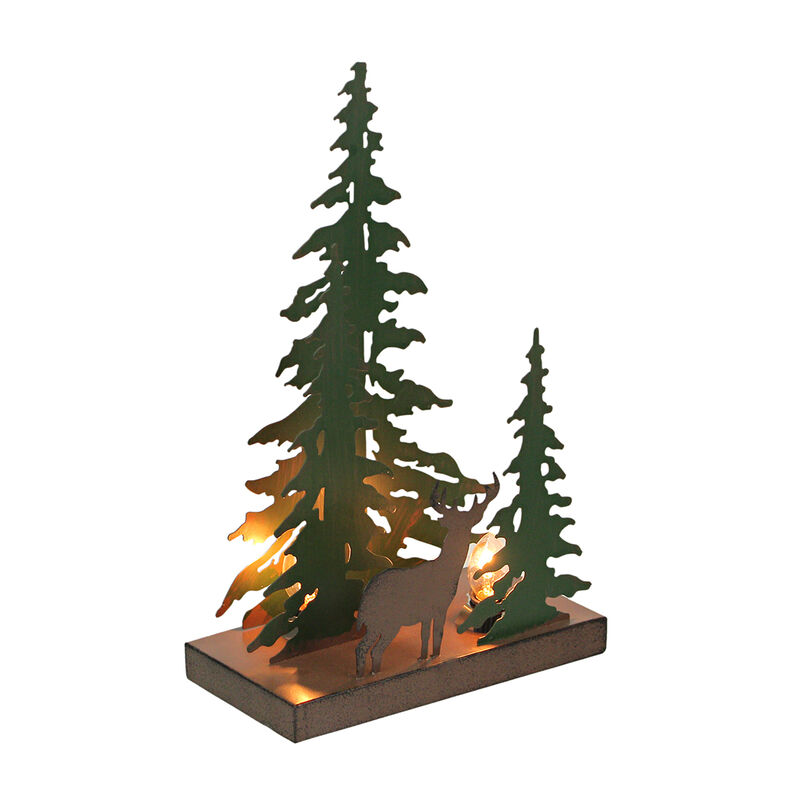 Rustic Metal Deer Forest Stroll Accent Lamp Decorative Woodland Cabin Home Decor image number 6