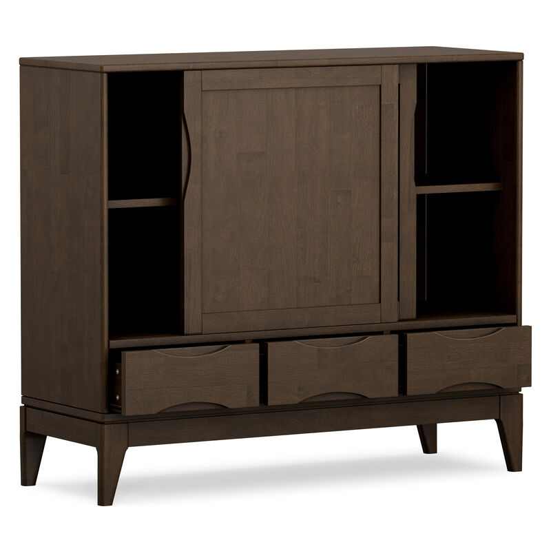 Harper 48 inch Wide Solid Hardwood Mid-Century Modern Medium Storage Cabinet in Walnut Brown image number 4
