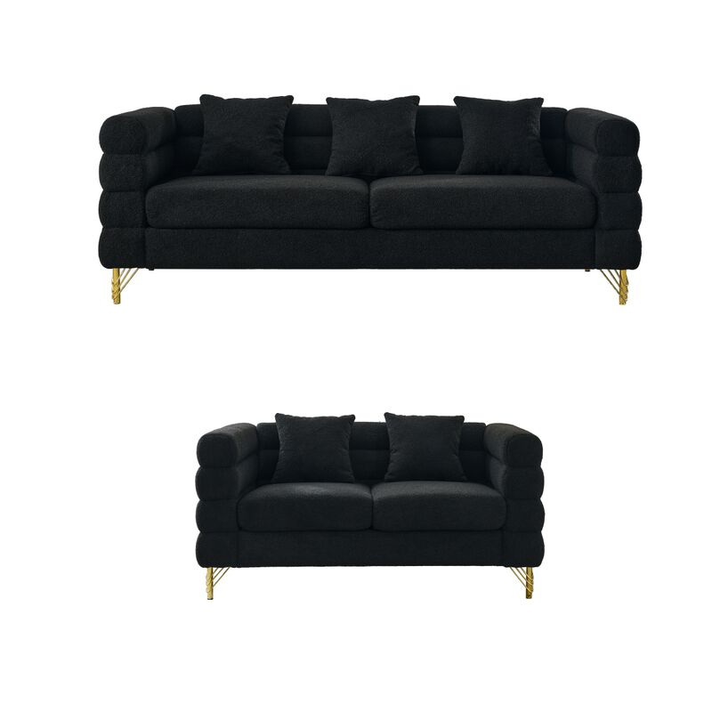 Sibsod modern-design plush cloud-shaped sofa set image number 0