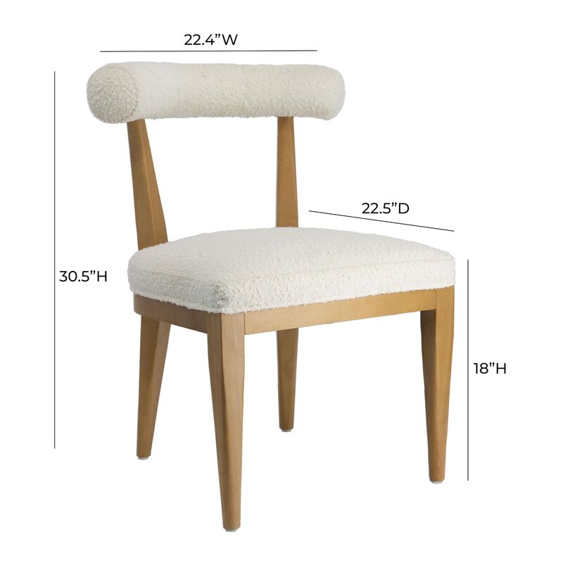 Casafoyer Palla Cream Performance Boucle Dining Chair image number 2