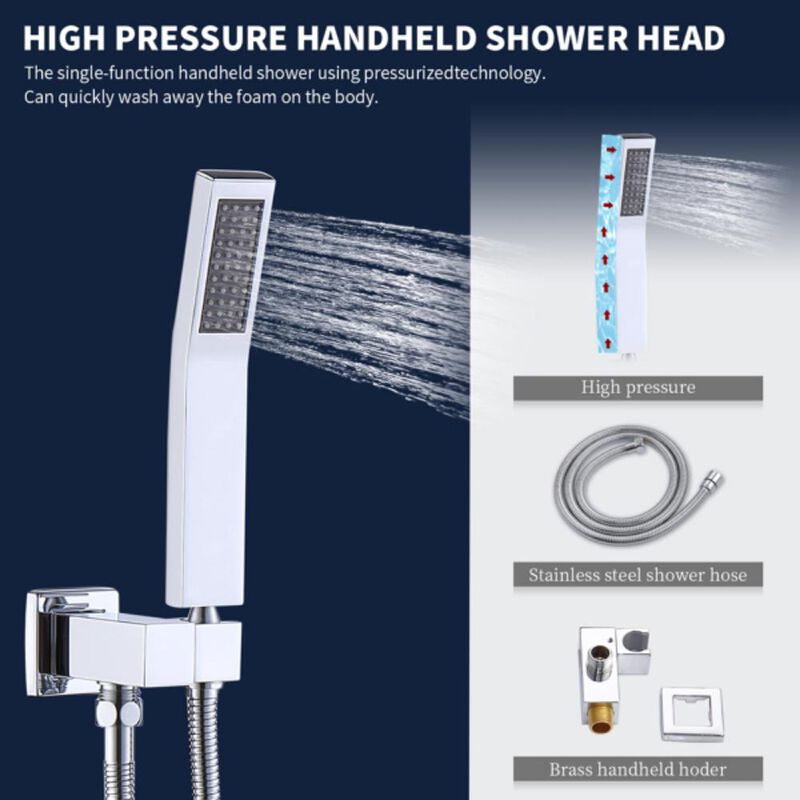 Premium Shower System & Faucet Combo High-Pressure Rainfall Shower Head with Handheld Sprayer