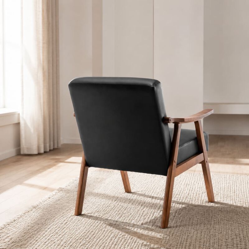 GOODSILO Mid-Century Modern Accent Chair, Wingback Lounge Chair with Thick Backrest for Living Room, Bedroom and Reading Spaces image number 3