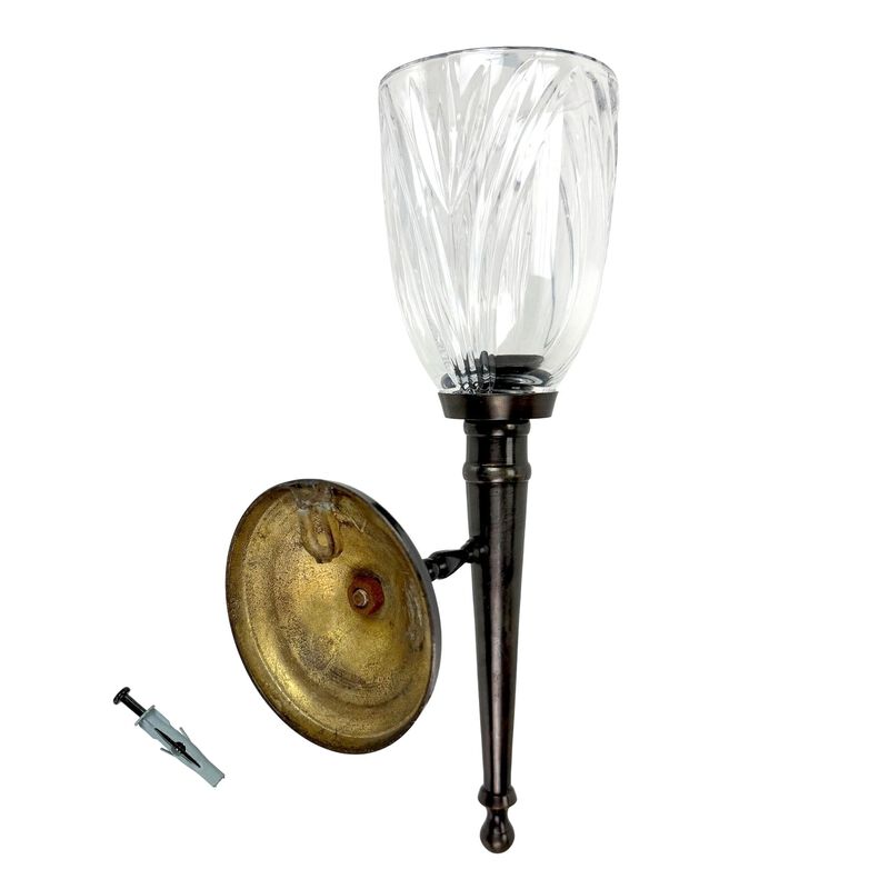 Wall Candle Sconce Bronze Finish Lead Crystal Glass 1175 In Metal Mount image number 2