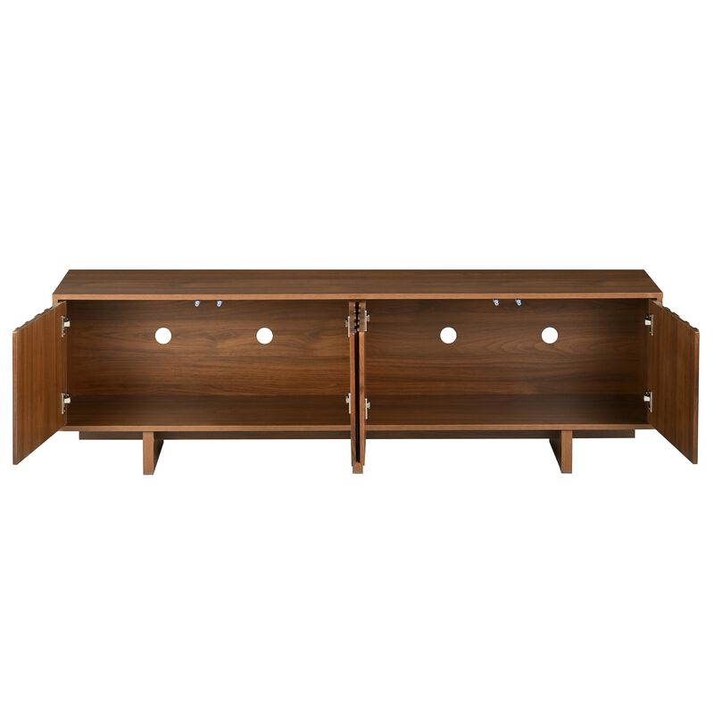 Nankso Retro Style Wood Grain TV Stand image number 7