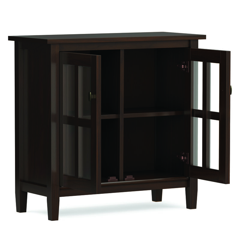 Warm Shaker SOLID WOOD 32 inch Wide Transitional Low Storage Cabinet in Tobacco Brown image number 4