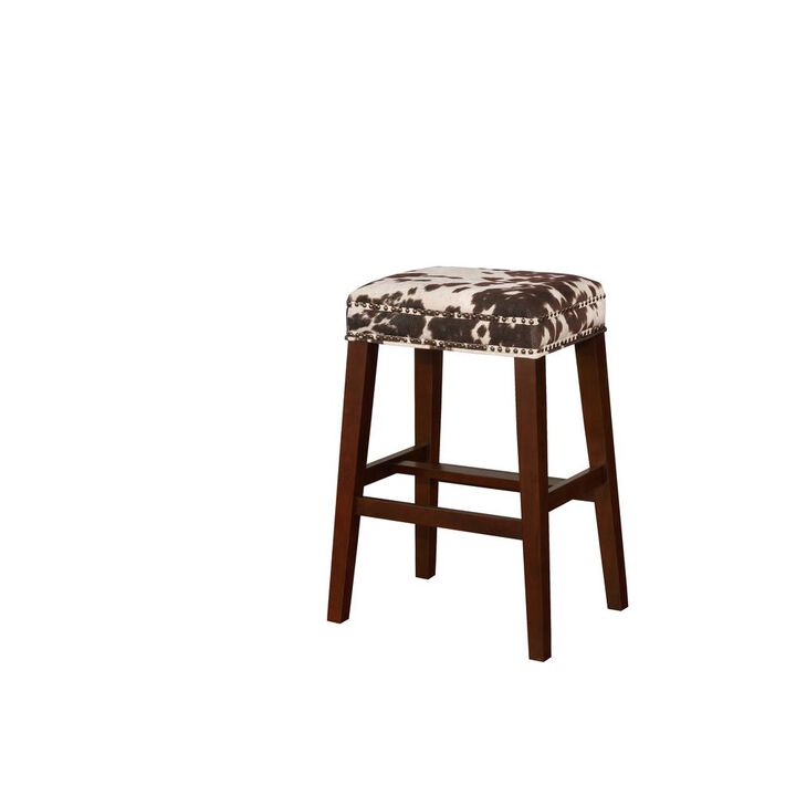 Linon Walt Cow Print Bar Stool