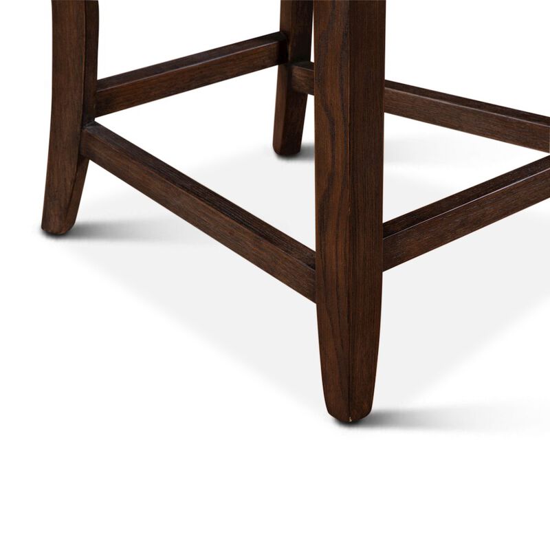 World Interiors Avery Counter Chair in White Linen with Dark Legs