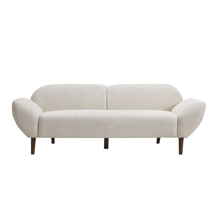 Christopher Knight Home Tatton 83.75" Curved 3 Seater Modern Chenille Upholstered Sofa