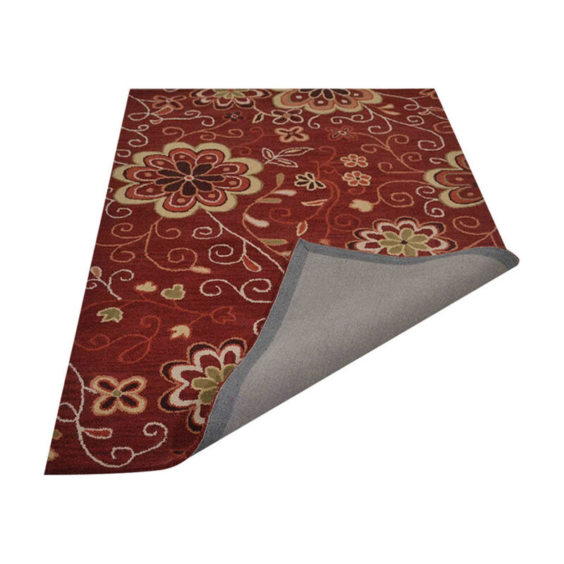 RUGSOTIC CARPETS HAND TUFTED WOOL ECO-FRIENDLY AREA RUGS  - 5'x8', Rectangle Shape, Red, Floral Modern Design, High Pile Thick Handmade Anti Skid Area Rugs for Living Room, Bed Room (K00656)