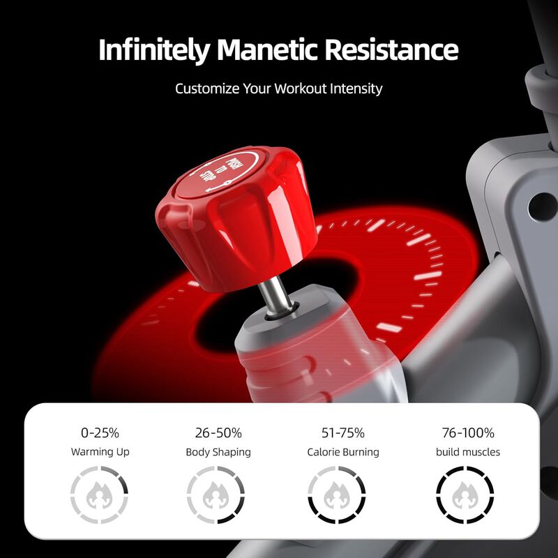 HARISON Magnetic Exercise Bike for Home 380 LB Capacity with Bluetooth, Stationary Bike with iPad Holde (HR-X12 Sliver) image number 6