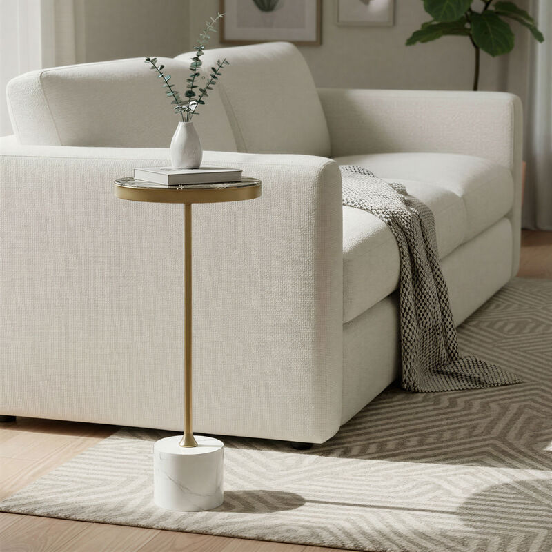 Round Marble Accent Table with Agate Top image number 1