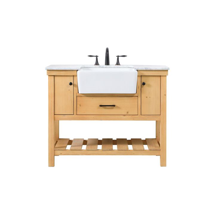 Elegant Kitchen and Bath 42 inch Single bathroom vanity in natural wood